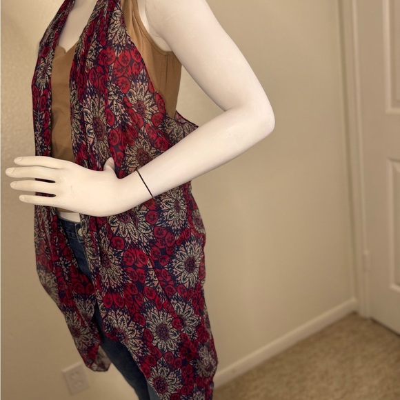 Chatties Women's Sheer Open Front Lightweight Sleeveless Duster kimono.  #255 - Picture 2 of 8